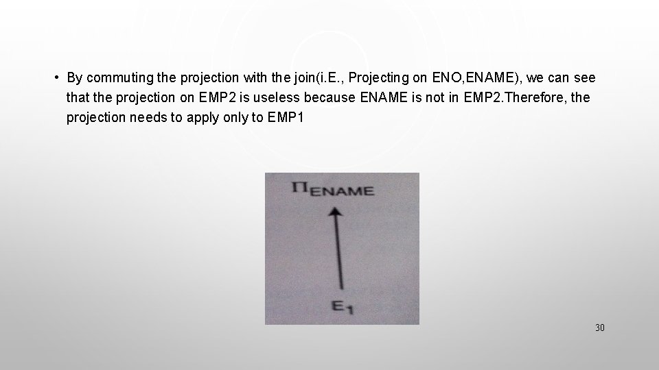  • By commuting the projection with the join(i. E. , Projecting on ENO,