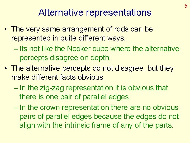 Alternative representations • The very same arrangement of rods can be represented in quite