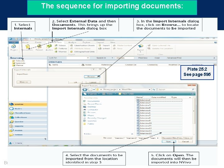 The sequence for importing documents: Plate 25. 2 See page 595 Bryman: Social Research