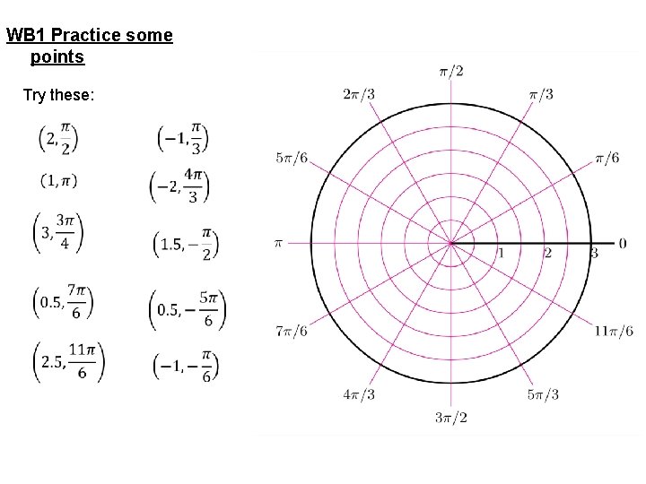 WB 1 Practice some points Try these: 