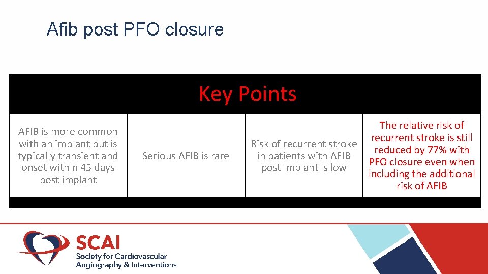 Afib post PFO closure Key Points AFIB is more common with an implant but