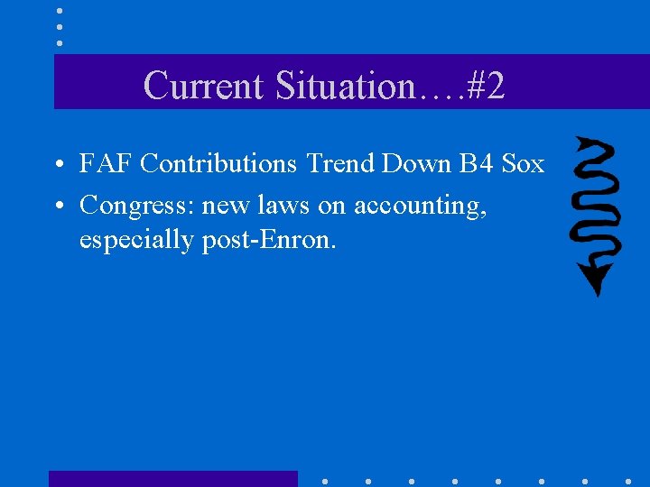Current Situation…. #2 • FAF Contributions Trend Down B 4 Sox • Congress: new