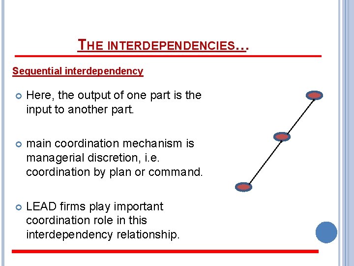 THE INTERDEPENDENCIES… Sequential interdependency Here, the output of one part is the input to