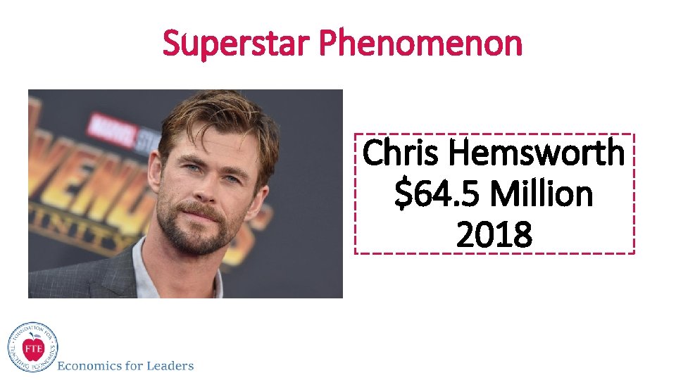 Superstar Phenomenon Chris Hemsworth $64. 5 Million 2018 