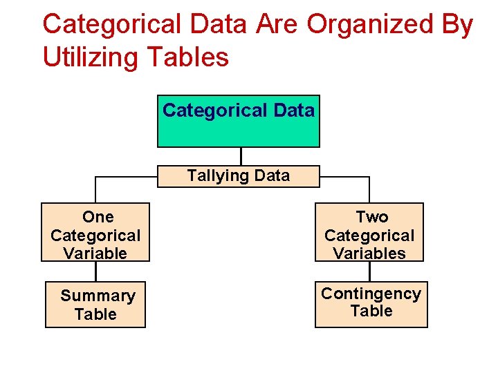 Categorical Data Are Organized By Utilizing Tables Categorical Data Tallying Data One Categorical Variable