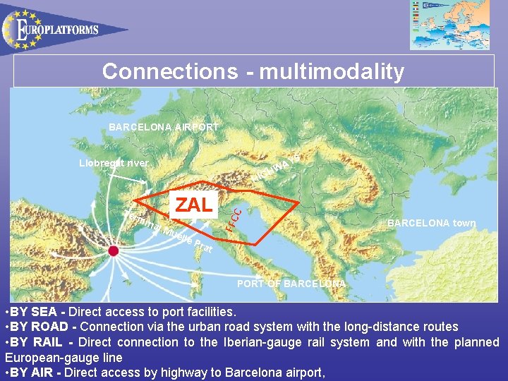 Connections - multimodality BARCELONA AIRPORT YS A W IGH Llobregat river min al M