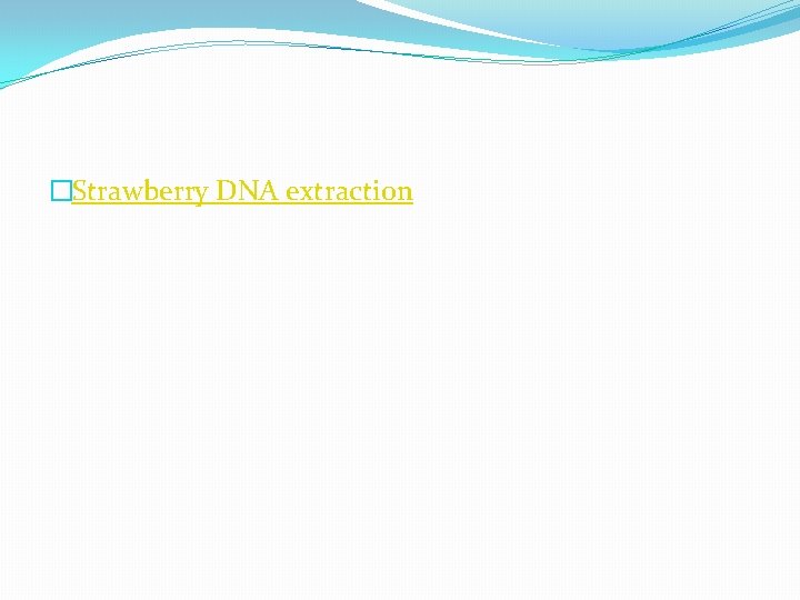 �Strawberry DNA extraction 