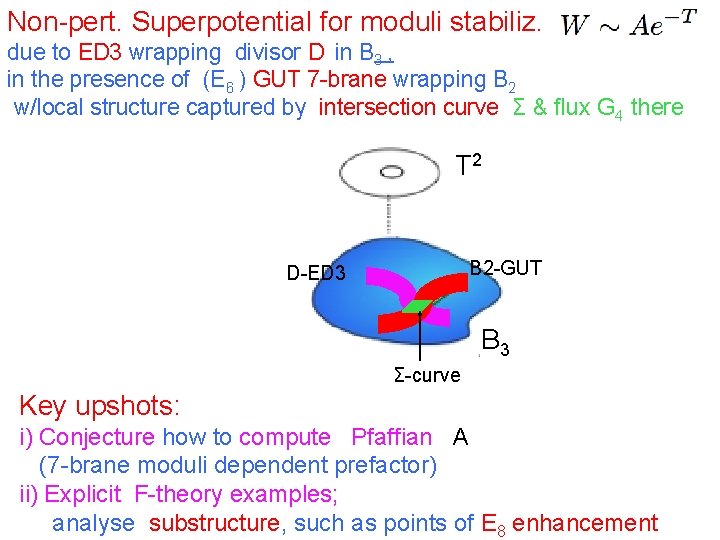 Non-pert. Superpotential for moduli stabiliz. due to ED 3 wrapping divisor D in B