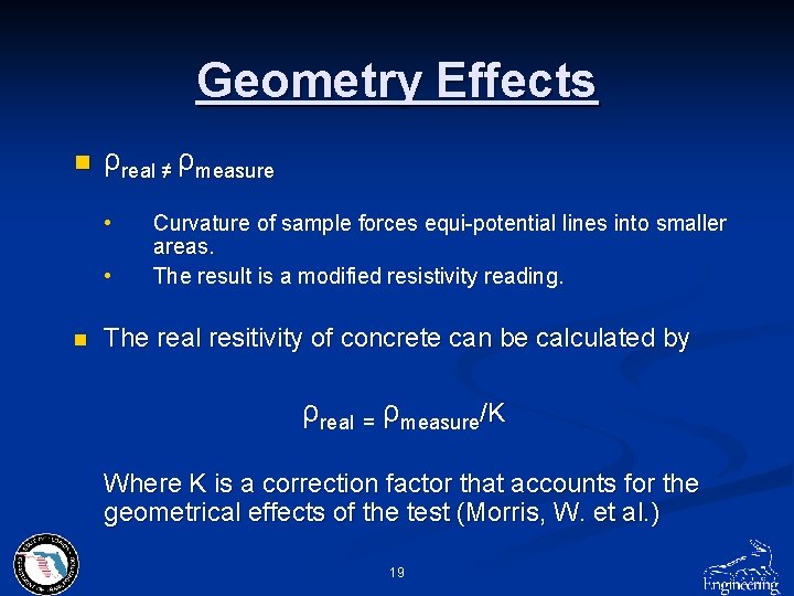 Geometry Effects n ρreal ≠ ρmeasure • • n Curvature of sample forces equi-potential