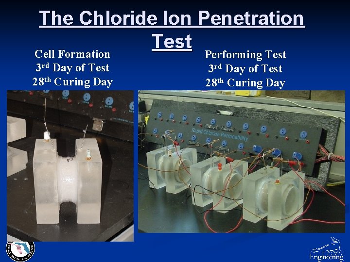 The Chloride Ion Penetration Test Cell Formation Performing Test 3 rd Day of Test