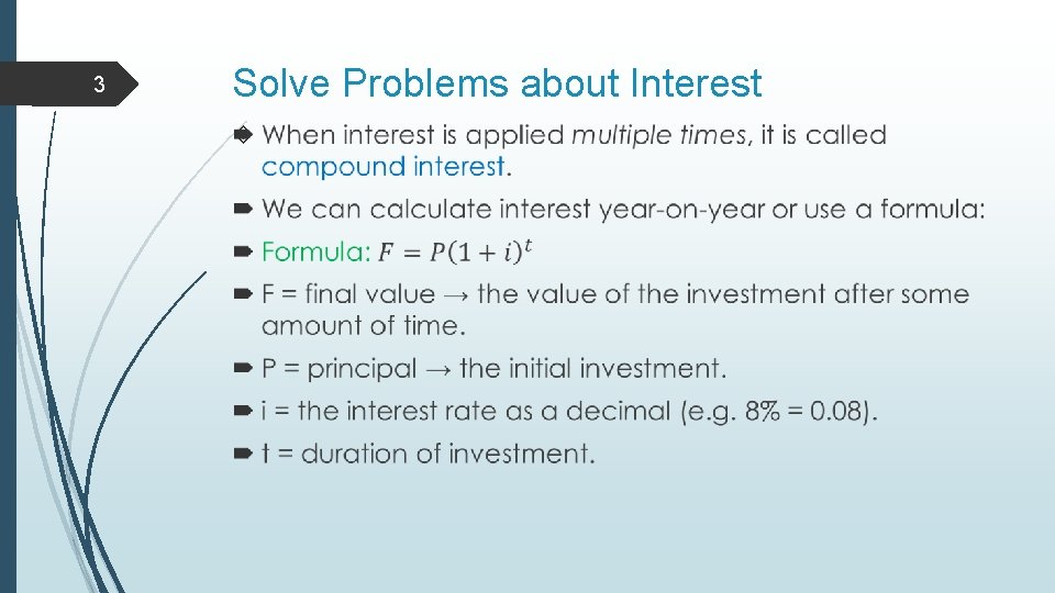 3 Solve Problems about Interest 