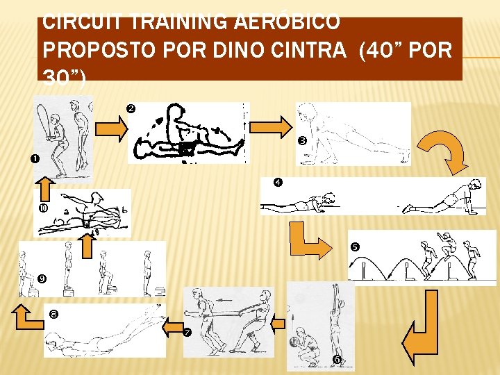 CIRCUIT TRAINING AERÓBICO PROPOSTO POR DINO CINTRA (40” POR 30”) 