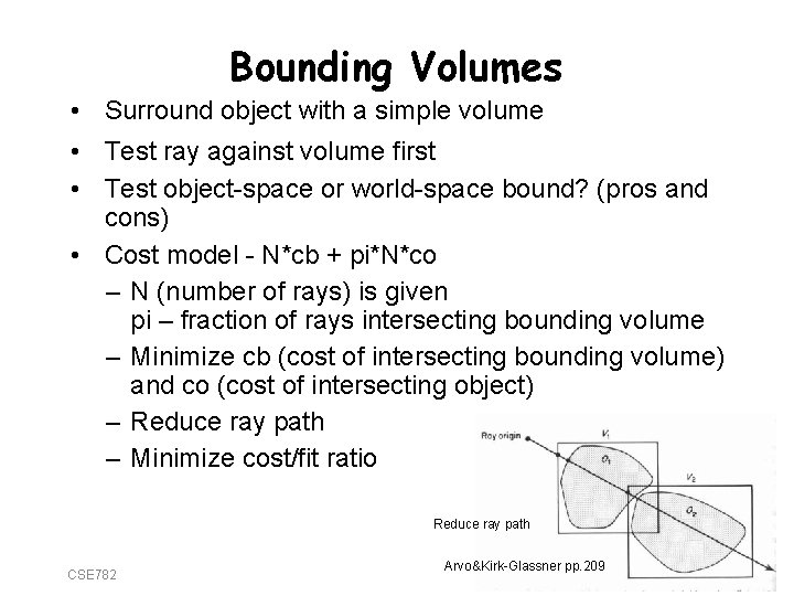 Bounding Volumes • Surround object with a simple volume • Test ray against volume