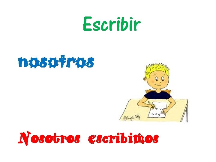 Escribir nosotros Nosotros escribimos 