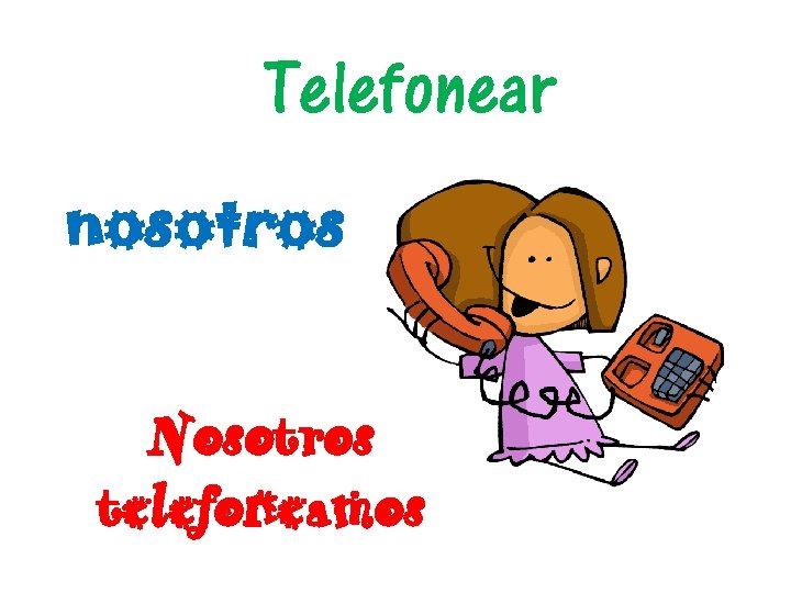 Telefonear nosotros Nosotros telefoneamos 