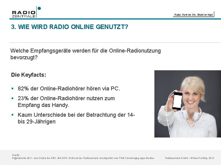 Radio. Geht ins Ohr. Bleibt im Kopf. 3. WIE WIRD RADIO ONLINE GENUTZT? Welche