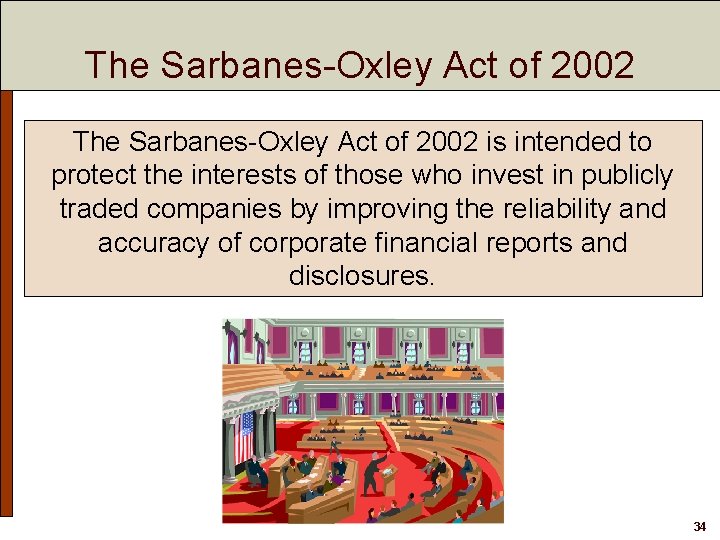 The Sarbanes-Oxley Act of 2002 is intended to protect the interests of those who