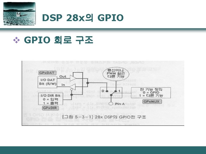 DSP 28 x의 GPIO v GPIO 회로 구조 