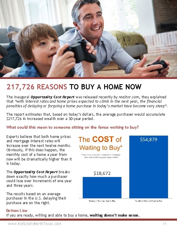 217, 726 REASONS TO BUY A HOME NOW The inaugural Opportunity Cost Report was