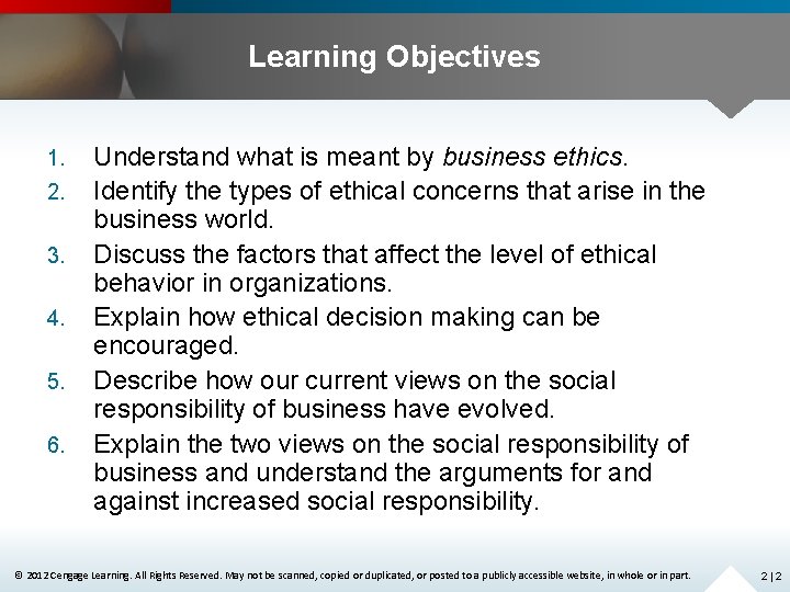 Learning Objectives 1. 2. 3. 4. 5. 6. Understand what is meant by business