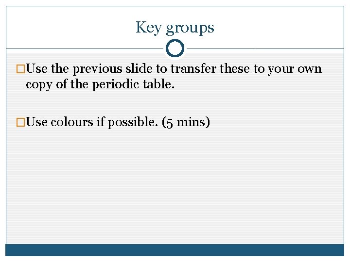 Key groups �Use the previous slide to transfer these to your own copy of