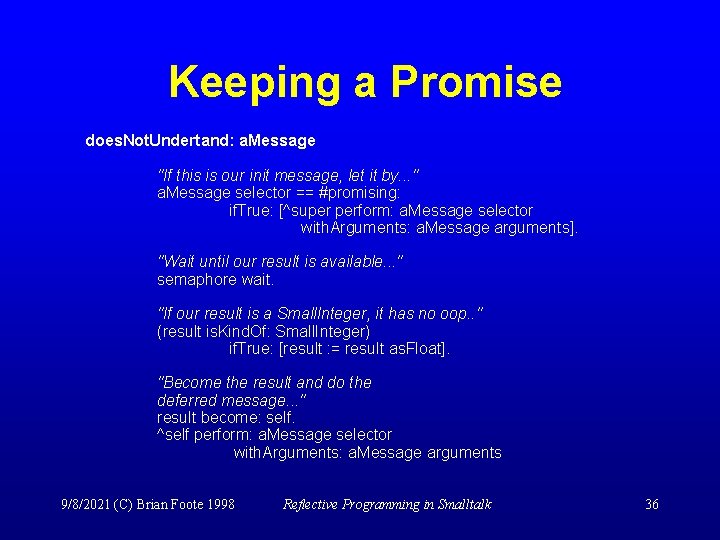 Keeping a Promise does. Not. Undertand: a. Message "If this is our init message,