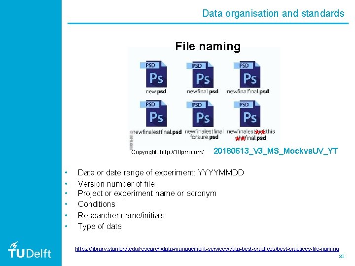 Data organisation and standards File naming Copyright: http: //10 pm. com/ • • •