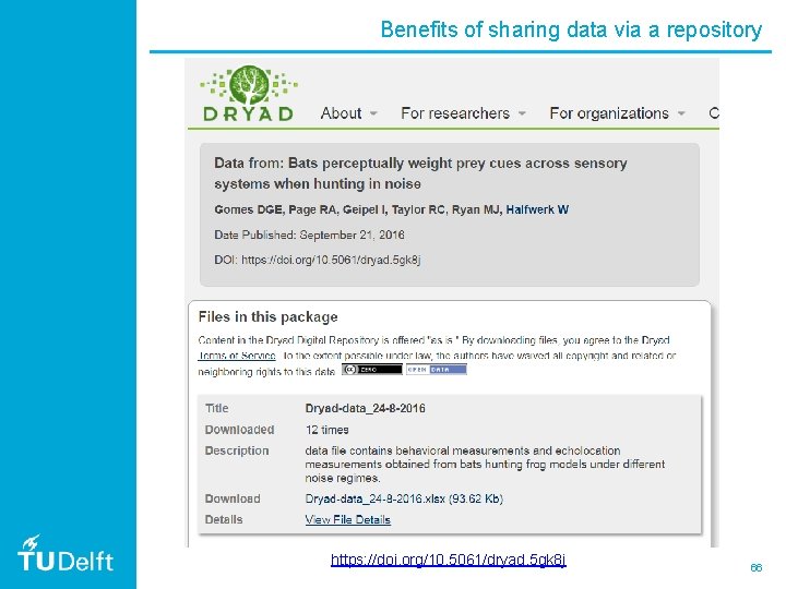 Benefits of sharing data via a repository https: //doi. org/10. 5061/dryad. 5 gk 8