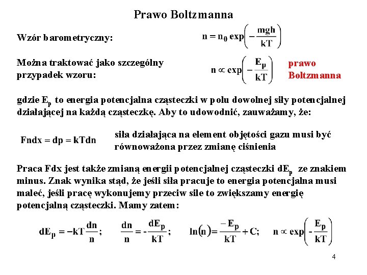 Wykad 4 Wzr Barometryczny Prawo Boltzmanna Rozkad Prdkoci wykad-4-wzr-barometryczny-prawo-boltzmanna-rozkad-prdkoci