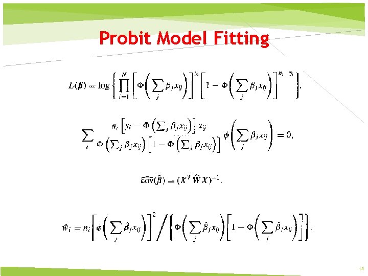 Probit Model Fitting 14 