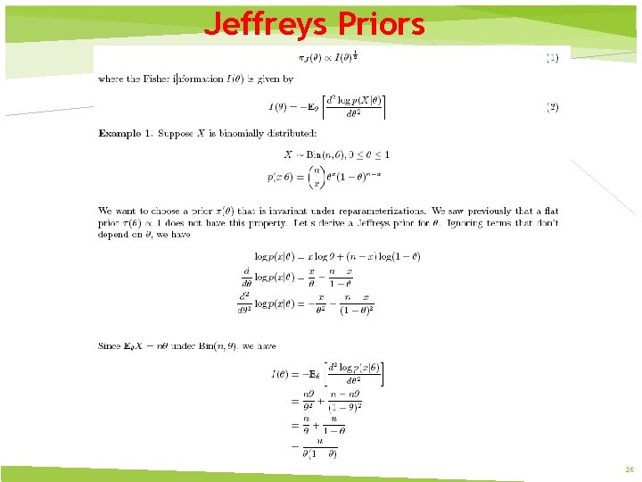 Jeffreys Priors 26 