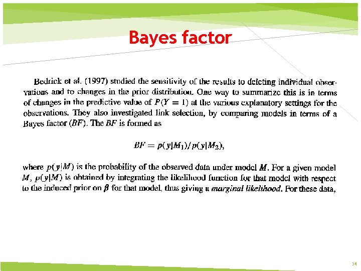 Bayes factor 34 