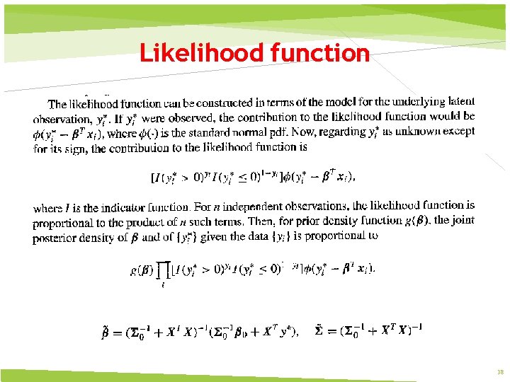 Likelihood function 38 