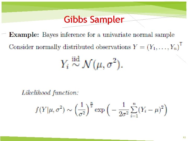 Gibbs Sampler 62 