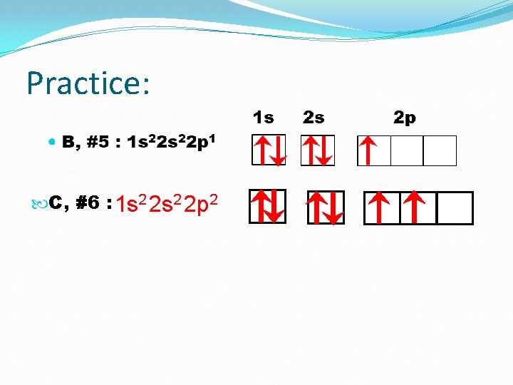 Practice: 1 s C, #6 : 1 s 2 2 p 2 2 s
