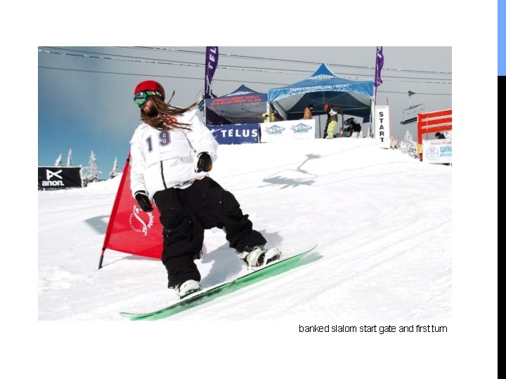 banked slalom start gate and first turn 