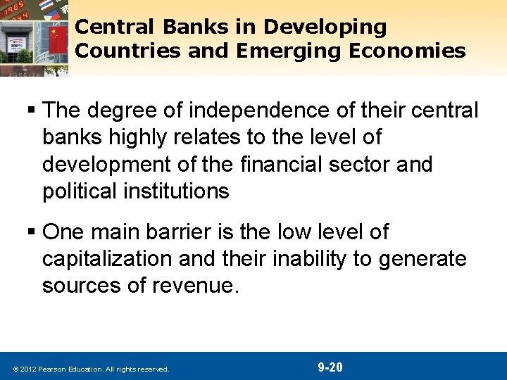 Central Banks in Developing Countries and Emerging Economies § The degree of independence of