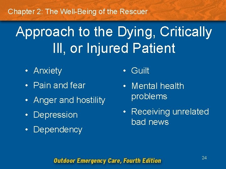 Chapter 2: The Well-Being of the Rescuer Approach to the Dying, Critically Ill, or