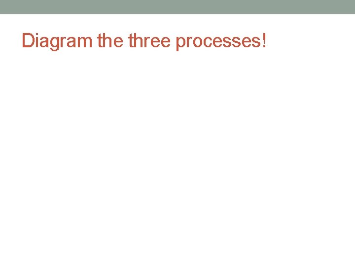 Diagram the three processes! 