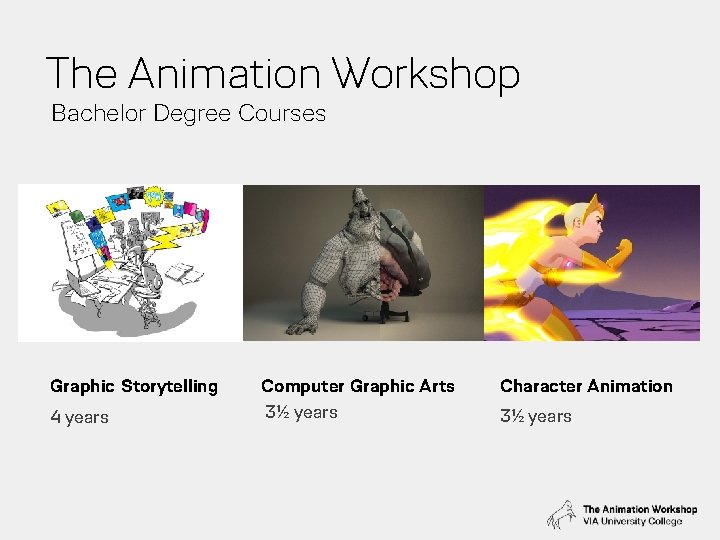 The Animation Workshop Bachelor Degree Courses Graphic Storytelling 4 years Computer Graphic Arts 3½