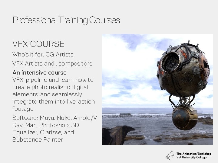 Professional Training Courses VFX COURSE Who’s it for: CG Artists VFX Artists and ,