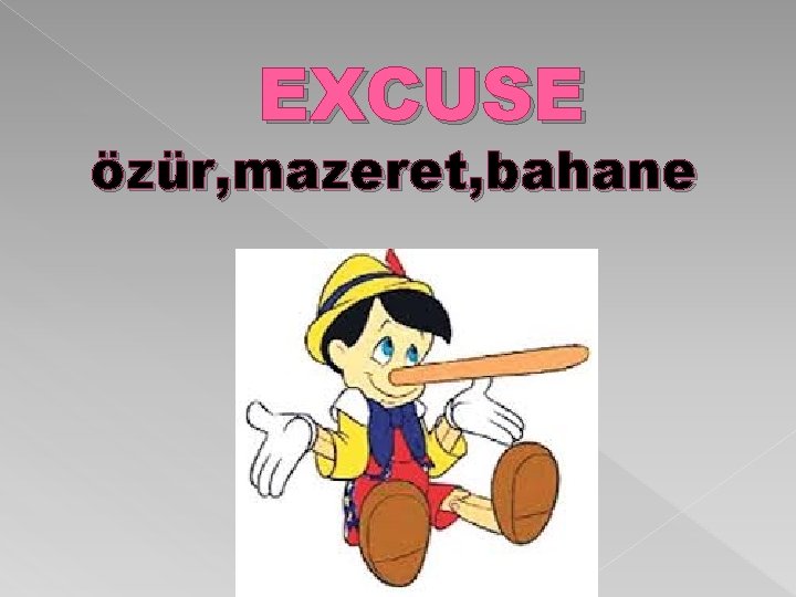 EXCUSE özür, mazeret, bahane 