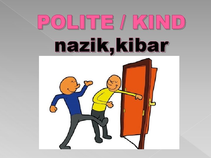 POLITE / KIND nazik, kibar 