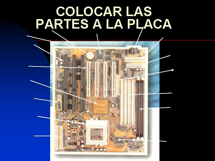 COLOCAR LAS PARTES A LA PLACA 