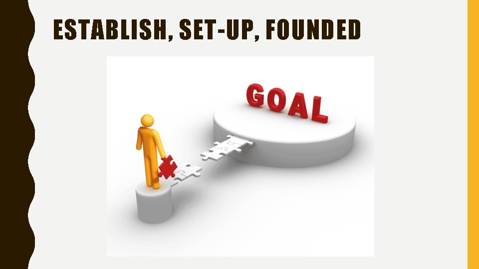 ESTABLISH, SET-UP, FOUNDED 