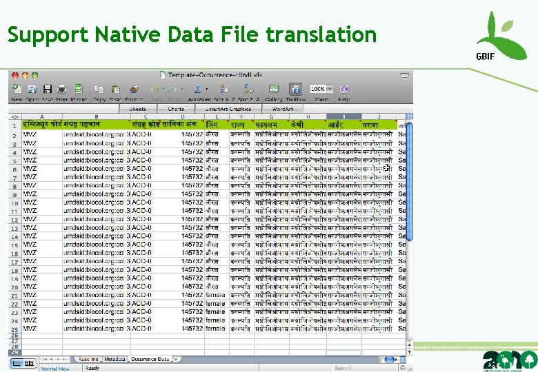Support Native Data File translation 
