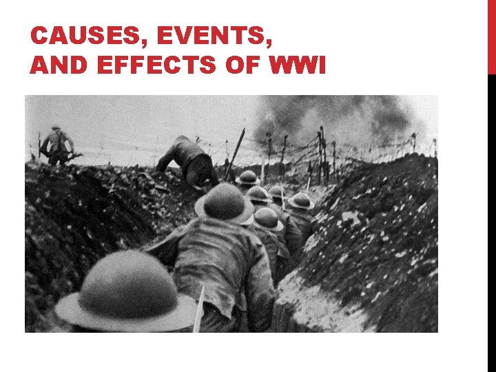 CAUSES, EVENTS, AND EFFECTS OF WWI 