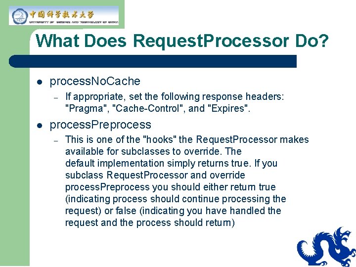 What Does Request. Processor Do? l process. No. Cache – l If appropriate, set