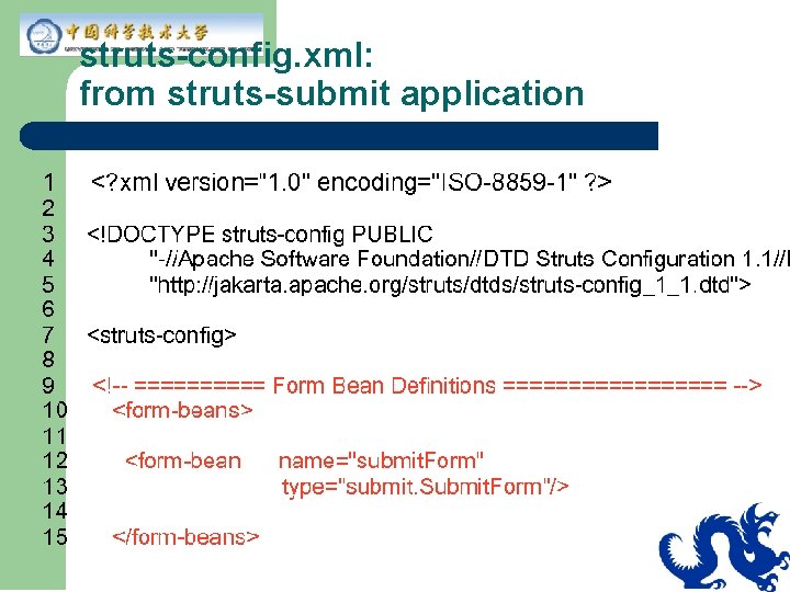 struts-config. xml: from struts-submit application 