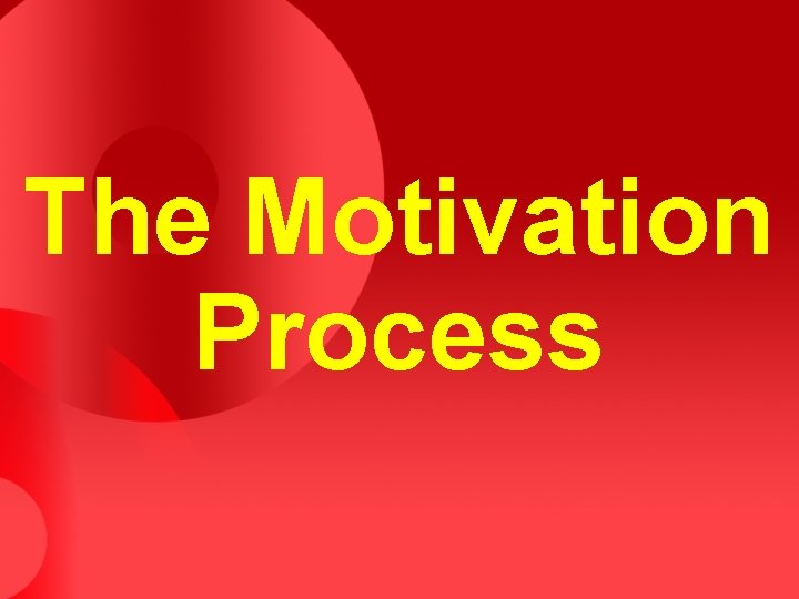 The Motivation Process 